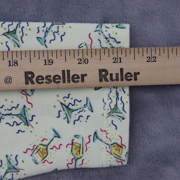 Euro Joy Shirt Womens M Ivory Long Sleeve High Neck Full Zip Print Blouse - Picture 5 of 16